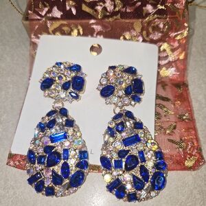Dazzling Sapphire Blue Statement Earrings